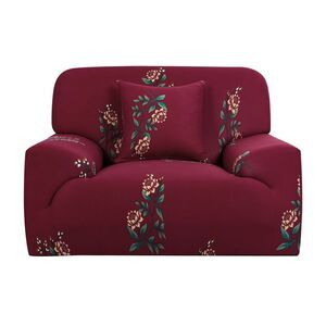 Thick Sofa Slipcover Floral Print Couch Protector,1 Seater (35" - 51")